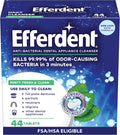 efferdent Denture Cleaner Tablets, Minty Fresh & Clean, 44 Count | Retainer Cleaner, Use Daily To Clean Dental Appliances, Full Plate Dentures, Aligners & Mouth Guards