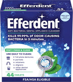 efferdent Denture Cleaner Tablets, Minty Fresh & Clean, 44 Count | Retainer Cleaner, Use Daily To Clean Dental Appliances, Full Plate Dentures, Aligners & Mouth Guards