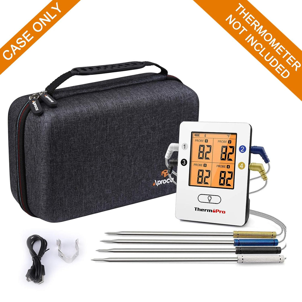 Aproca Case Compatible with ThermoPro TP25 / TP910 650FT Wireless Meat Thermometer, Storage Portable Bag for Accessories (Case Only)