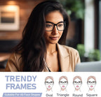 Reading Glasses for Women, 1.50 Fashion Oversized Blue Light Readers | TR90 Lightweight Cat Eye Frames Spring Hinge Eye Glasses with Blue light Protection for All Day Comfort wear & Anti Eyestrain