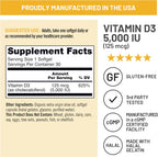 NatureWise Vitamin D3 5000IU Supplement, Bone & Immune Health, 30 Softgels