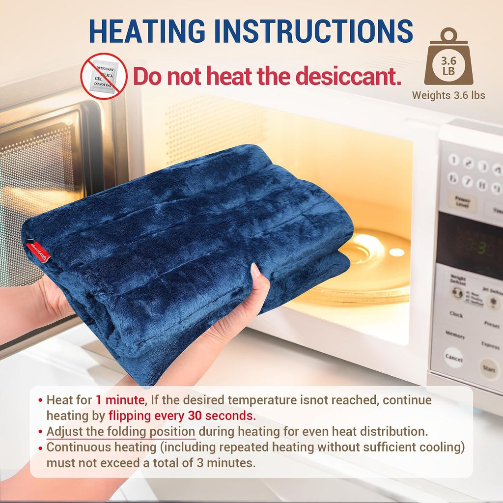 Comfytemp 12" x 22" Large Microwavable Moist Heating Pad for Back, 3.6 lb | FSA Eligible HSA, Weighted Warm Compress for Back Pain, Sciatica, Period Cramps, Women, Men, Seniors, Home Use, Wellness Gift