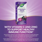 Nature's Way Sambucus Cough Relief +(1) Immune* Syrup, Vegan, 4 fl oz | Feel Better Faster(1) Clinically Proven South African Geranium, with Elderberry Extract, Vitamin C & Zinc