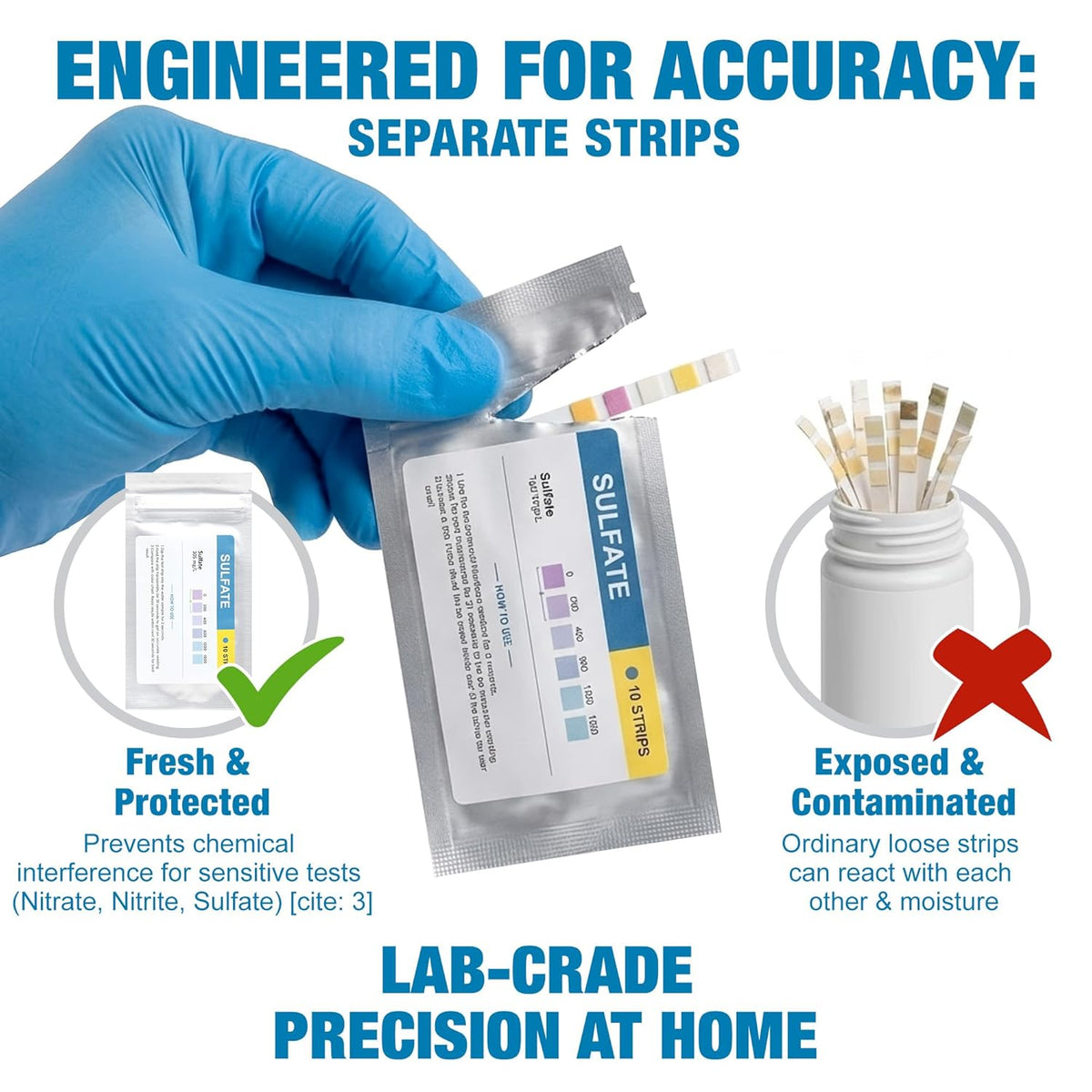 21 in 1 Drinking Water Test Kit for Tap and Well - 120 Strips + 4 Bacteria Tests - Water Quality Tester for Lead, Iron, PH, Hardness, Fluoride, Copper, Nitrate - Standard