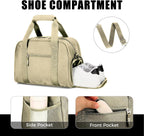 SeaRock 14 inch Small Gym Bag for Men & Women, Mini Duffle Bag with Shoe Compartment, Carry On Duffel Bag for Travel Sports, Khaki