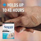 Nexcare Max Hold Waterproof Bandages, Stays On for 48 Hours, Flexible Bandages for Fingers, Knees and Heels - 60 Pack Clear Waterproof Bandages