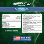 Mentholatum Original Vapor Chest Rub, Topical Analgesic Ointment, Vapors Soothe Nasal Passages & Relieve Chest and Muscle Aches Due To Cold & Cough, All-Natural Medicated Ingredients, 3.0 oz