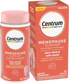 Centrum Clear Mind and Calm Mood Menopause Support Tablets, 30 Count | Powered by Clinically Studied Ingredients to Help Support Relief From the Disruptive Symptoms of Menopause, GLP-1 Support