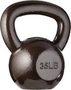 Amazon Basics Cast Iron Kettlebell for Strength Training, Textured Wide Handle, Black