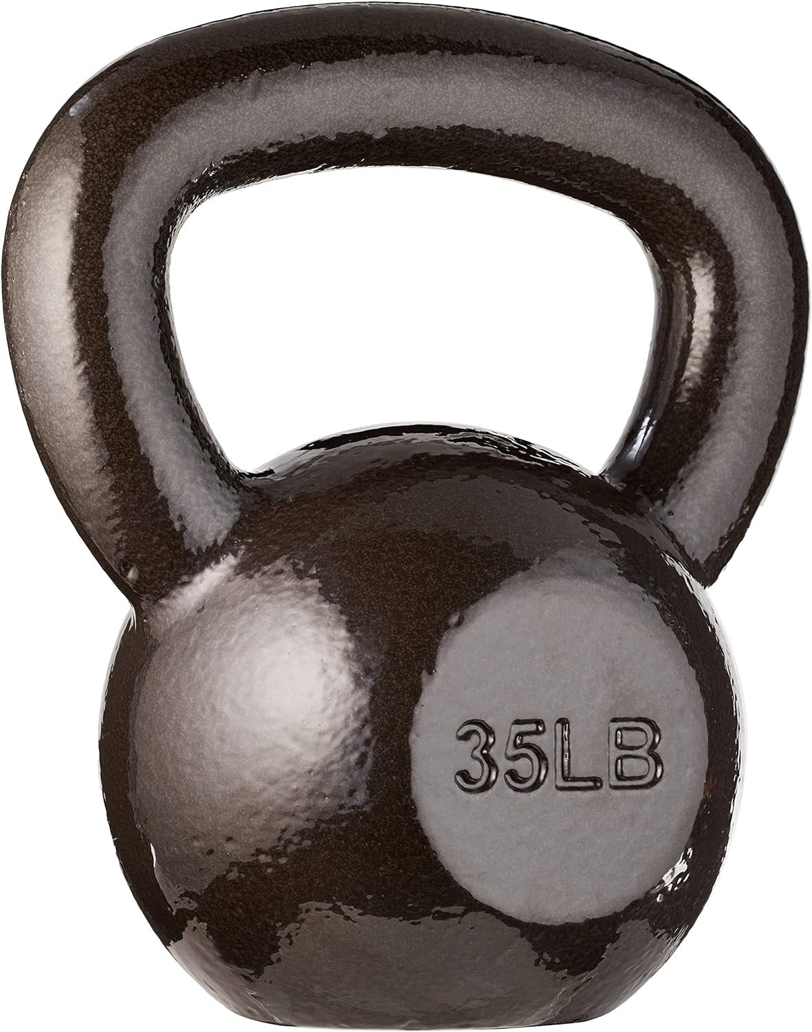 Amazon Basics Cast Iron Kettlebell for Strength Training, Textured Wide Handle, Black