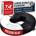 5 STARS UNITED Donut Pillow for Tailbone Pain & Hemorrhoids – Large Memory Foam Floor Cushion for Pressure Relief – Prostate, Postpartum & Pregnancy Support, Black Mesh Cover