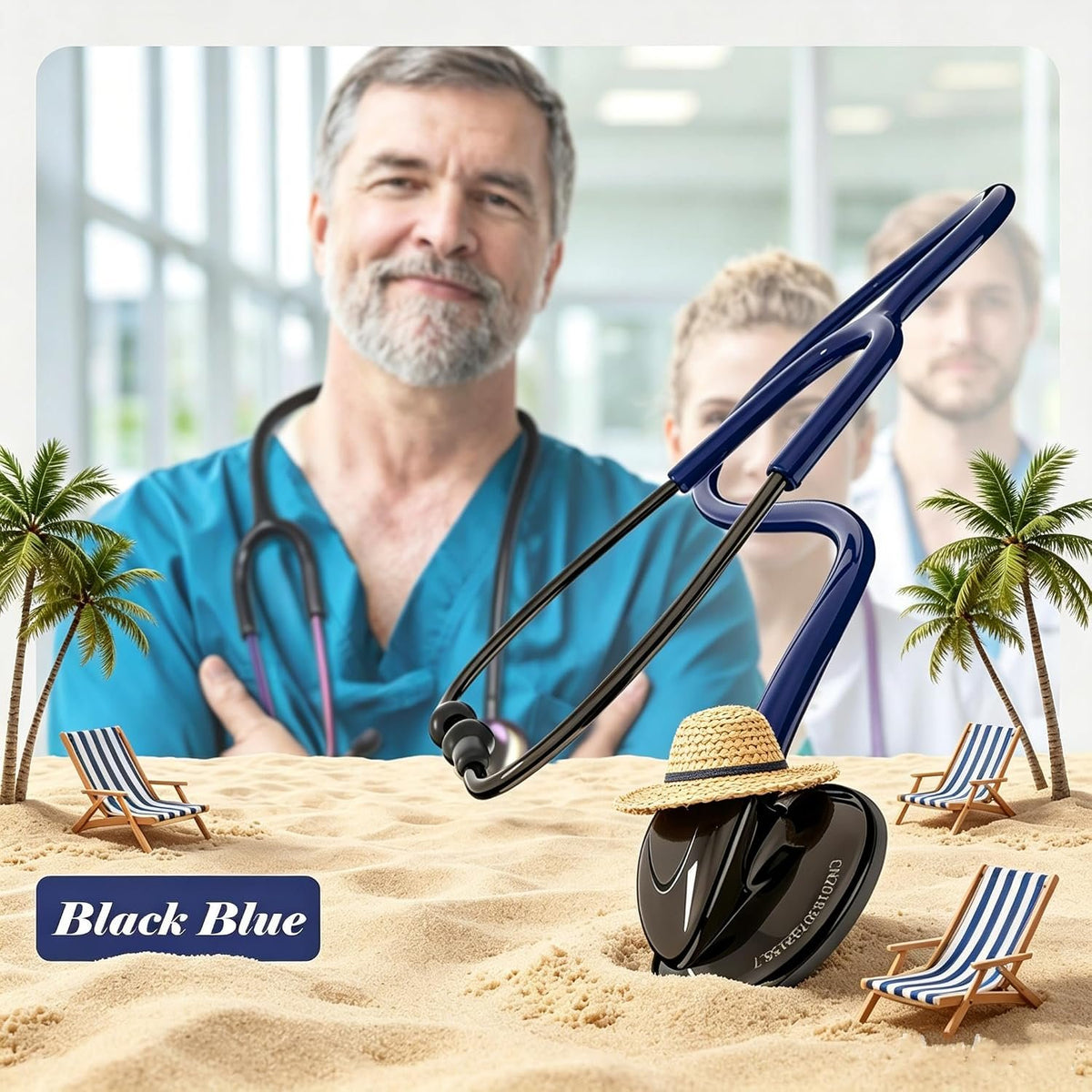Classic Stethoscope Single Head Black Blue Stethoscope for Nurses