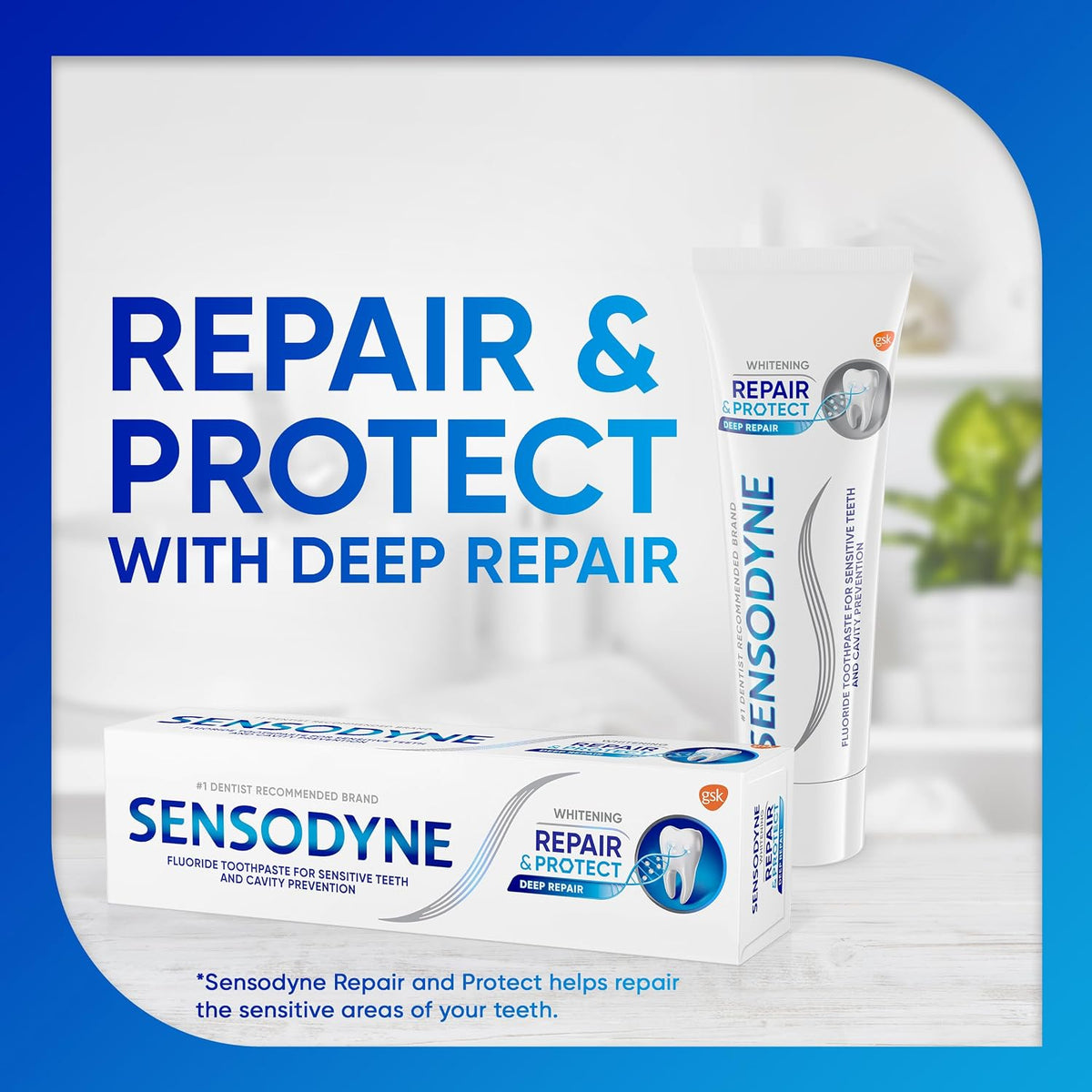 Sensodyne Repair and Protect Whitening Toothpaste, 3.4 oz (Pack of 2) | Toothpaste for Sensitive Teeth and Cavity Prevention