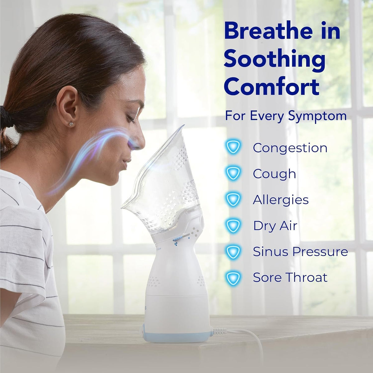 Vicks Sinus Inhaler for Sinus Relief, Works with VapoPads (1 Included) | Plug-in Non-Medicated Steam Inhaler for Allergies, Congestion & Colds, Vocal Steamer, Soothes Nasal & Throat Passages