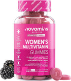Women's Multivitamins - 60 Gummies with Vitamins for Hair, Marine Collagen and Hyaluronic Acid - Vitamin C, A, D, B, Biotin and Zinc - Multivitamin with Minerals and Probiotics - Novomins