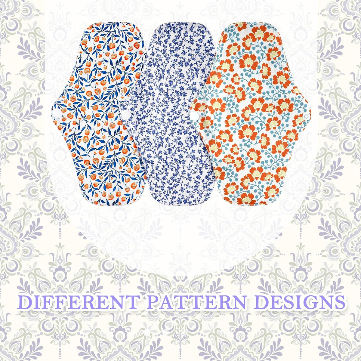 PHOGARY 7 Pieces Reusable Menstrual Pads, Washable Night Pads for Abundant Menstrual Flow, Washable Night Pads for Abundant Menstrual Flow