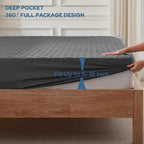 BEDLORE Waterproof Queen Size Mattress Protector, Deep Pocket Fit, Washable | Soft Noiseless Breathable Bed Mattress Cover Pad, Fits 6-18 Inch Deep Mattresses, Ideal for Home, Bedroom, Hotel, Gray