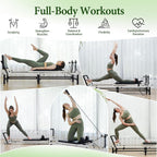 PAETA Pilates Reformer, 86" Foldable Reformer Pilates Machine with Adjustable Reformer Heights, Pilates Equipment with Music Wire Spings and Jump Boards