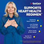 GenCare Low Dose Aspirin 81mg Enteric Coated Tablets, 500 Count | Compares to Bayer; daily low-dose aspirin for heart health, pain & fever relief, baby aspirin