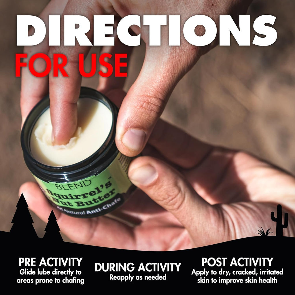 Squirrel's Nut Butter Anti Chafing Cream, Natural Chafe Prevention, 2.0 oz
