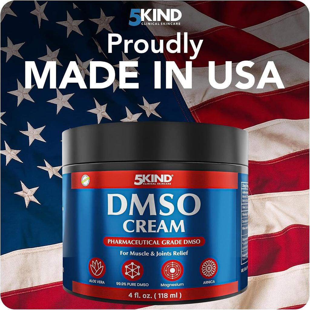 5Kind DMSO Cream for Pain Relief 4 fl oz Topical Muscle & Joint Pain Relief