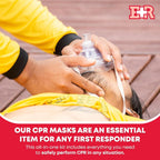Adult and Infant CPR Mask Combo Kit – Includes 2 CPR Masks with One-Way Valves, Pair of Vinyl Gloves, 2 Alcohol Prep Pads – Portable Emergency CPR Kit – Red