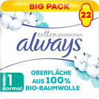 Always Cotton Protection X22 Sanitary Pads with Wings 100% Organic Cotton
