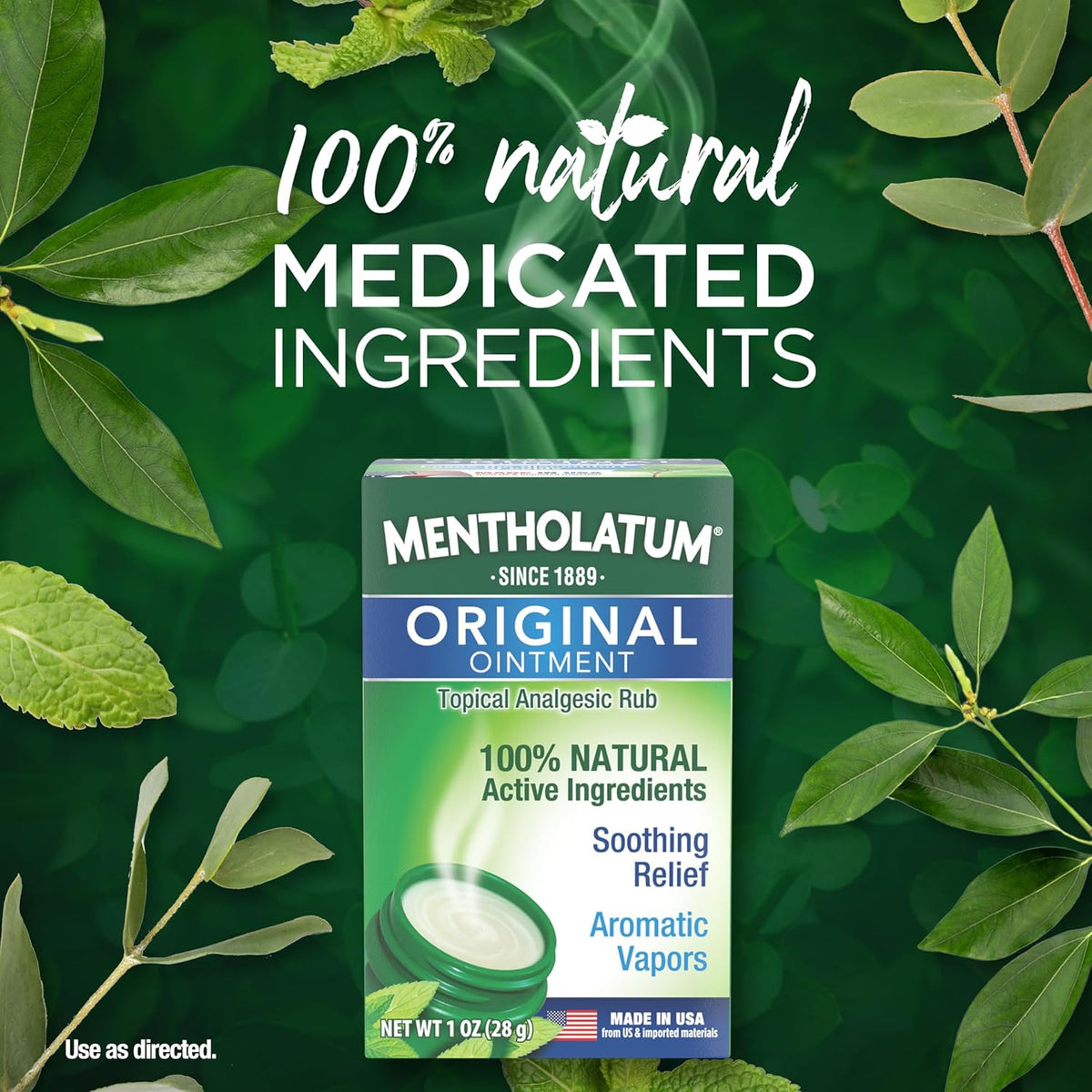 Mentholatum Original Vapor Chest Rub, Topical Analgesic Ointment, Vapors Soothe Nasal Passages & Relieve Chest and Muscle Aches Due To Cold & Cough, All-Natural Medicated Ingredients, 3.0 oz