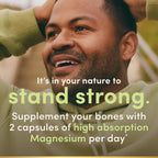 Nature’s Bounty High Absorption Magnesium Glycinate 240 mg for Supporting Muscle Relaxation and Bone, Heart & Nerve Health – Non-GMO, Gluten-Free, Vegetarian, 120 Count/60 Servings