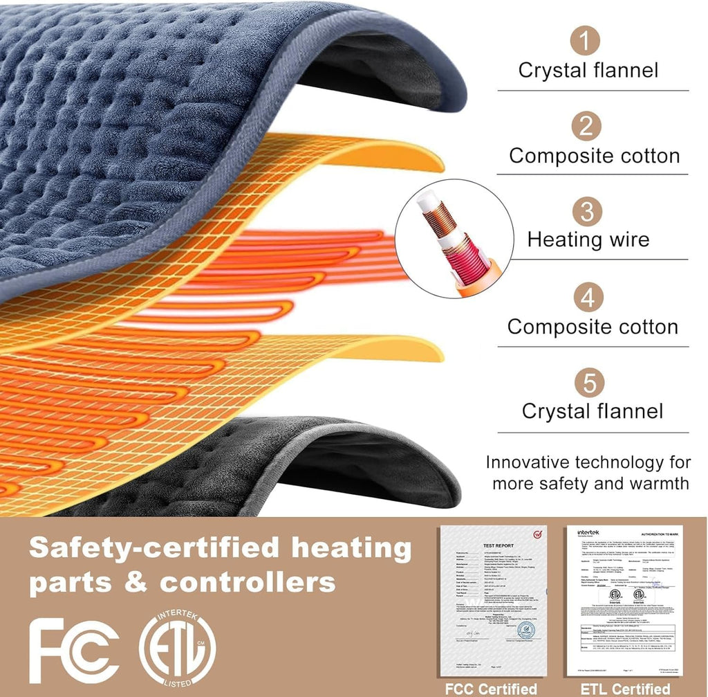 VAAGHANM Heating Pad: 33" x 17" Large Heat Pad for Full Back Coverage