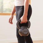 Amazon Basics Cast Iron Kettlebell for Strength Training, Textured Wide Handle, Black