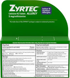 Zyrtec 24-Hour Allergy Relief Tablets, 5 mg Cetirizine HCl, 35 ct | Indoor & Outdoor Adult Allergy Medicine, Low Dose, Relief from Runny Nose, Sneezing, Itchy Eyes, plus Dust Mold & Pet Dander