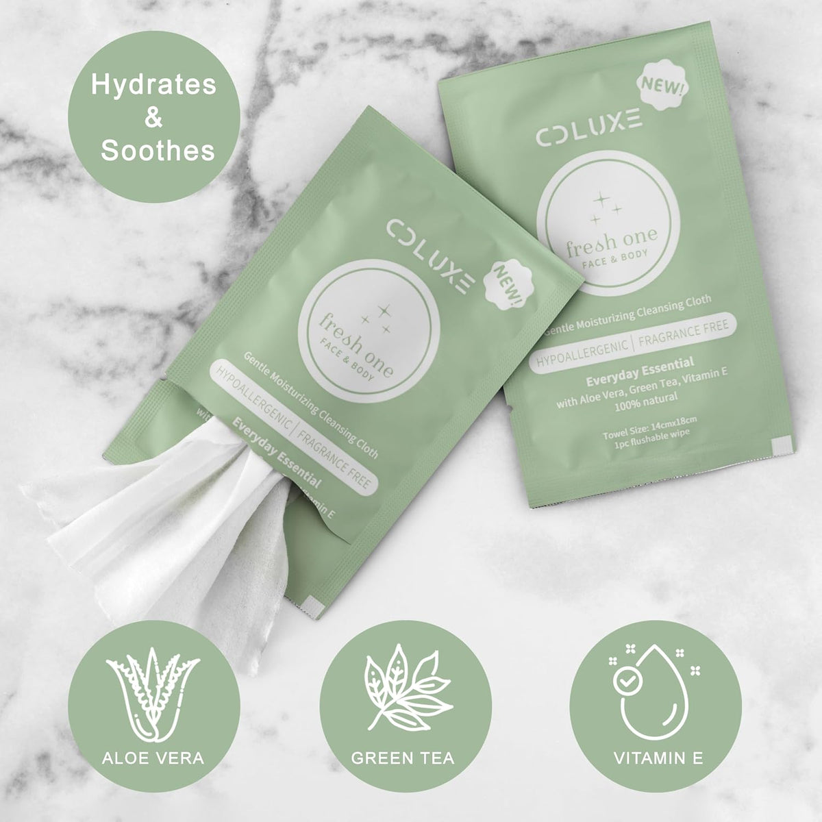 Fresh One (Body, Face, or Toilet) - Personal Cleansing | All Natural & Flushable, Sensitive Skin, Deodorizing, Hand Wipes, Moisturizing, Individually Wrapped on-the-go Singles (25)