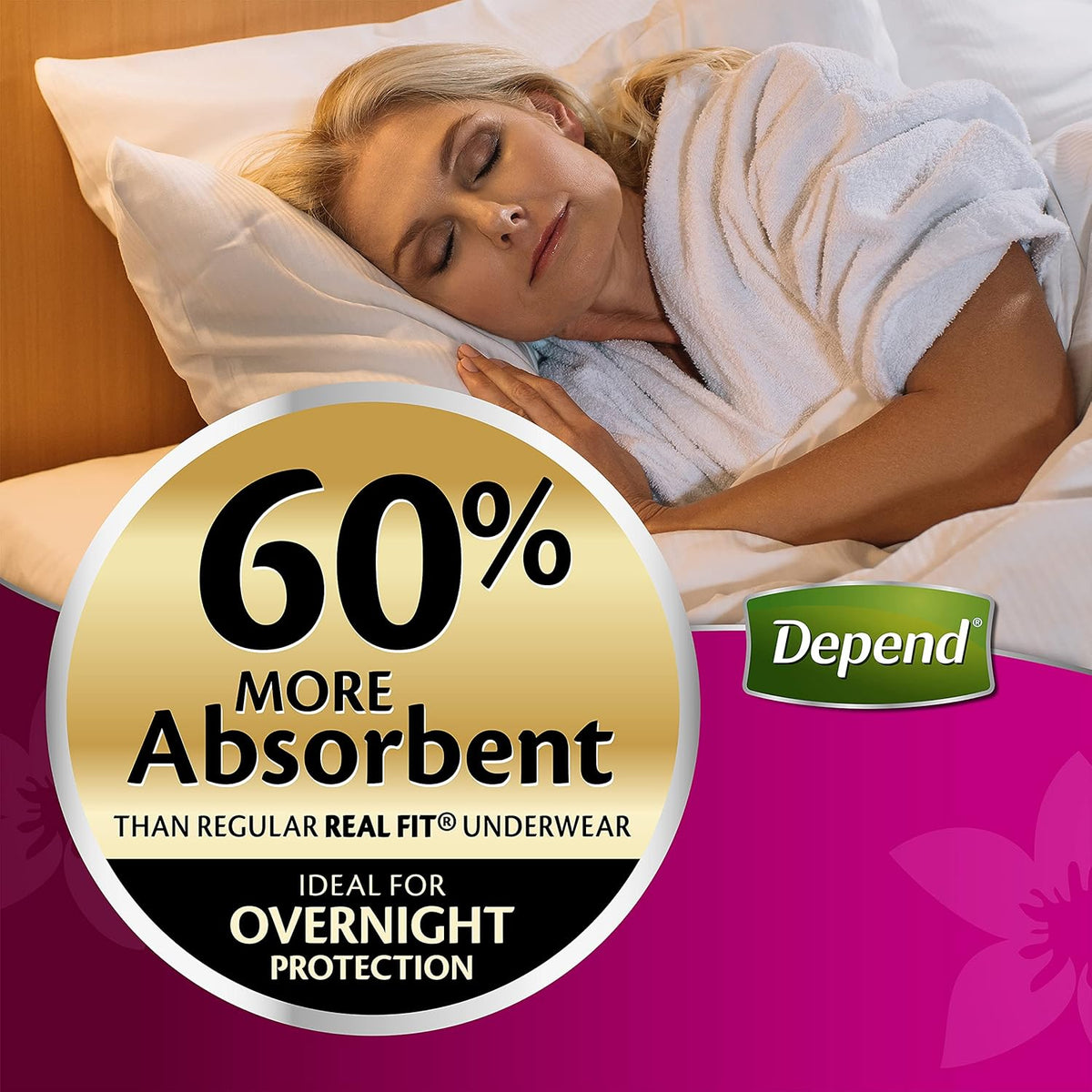 Depend Real Fit Incontinence Underwear Regular Women Large 32 Count (4 x 8 Pack) - Packaging May Vary