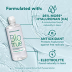 Biotrue Hydration Plus Multi-Purpose Contact Lens Solution, 10 oz 2 Pack | Includes 2 x 10 oz bottles + lens cases, hyaluronic acid formula, cleans, disinfects, all-day comfort