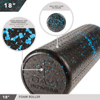Day 1 Fitness High Density Muscle Foam Rollers - Sports Massage Rollers for Stretching, Physical Therapy, Deep Tissue, Myofascial Release - Ideal for Exercise and Pain Relief - Speckled Blue, 12”