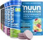 Nuun Energy Caffeine + B Vitamins Mixed Flavors, GF & Vegan, 6 Pack | 60 Servings with Caffeine from Green Tea Extract, Magnesium & 4 Other Electrolytes, Gluten Free, Vegan