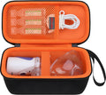 Elonbo Carrying Case Compatible with Portable Handheld Inhaler Nebulizer Machine, Asthma Inhaler/Handheld Atomizer Machine Hard Travel Bag, Mesh Pocket Fits Charging Cable, Black+inside Orange
