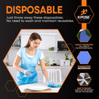 Xpose Safety 1000 Pack Blue Plastic Disposable Bulk Aprons, Individually Wrapped Waterproof Polyethylene Aprons for Cooking, Food Prep & Cleaning, 1 Mil Plastic, 24" x 48"
