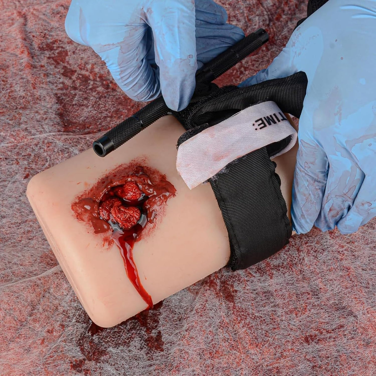Wound Models for Wound Care, Tourniquet Trainer for Hemorrhage Control, Accurately Simulating Thigh Wound for Educational Classes.