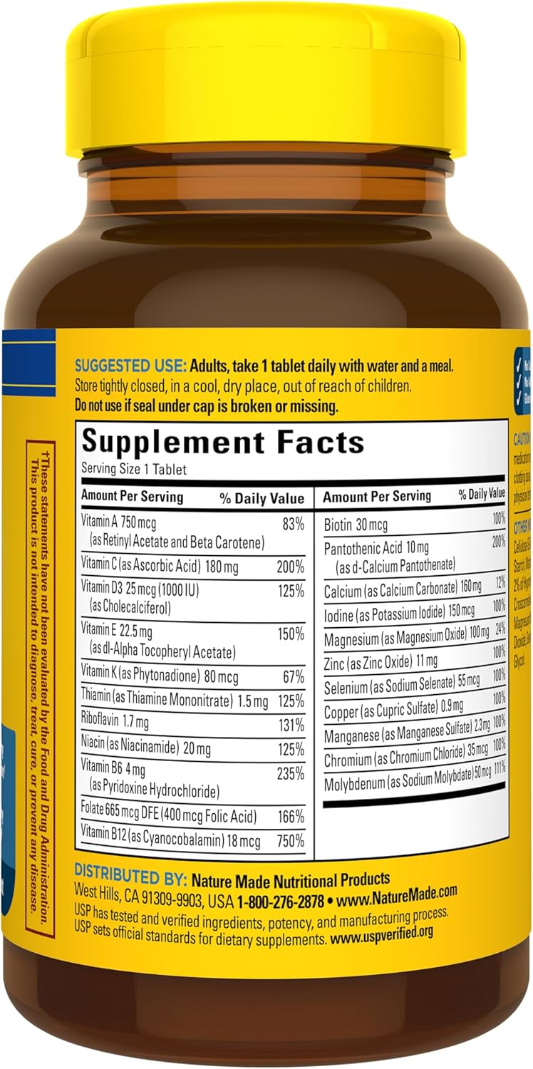 Nature Made Multivitamin for Him, Mens Multivitamin, 90 Tablets | Mens Multivitamins with No Iron for Daily Nutritional Support, Nature Made Multi Mens Vitamins & Minerals, 90 Day Supply