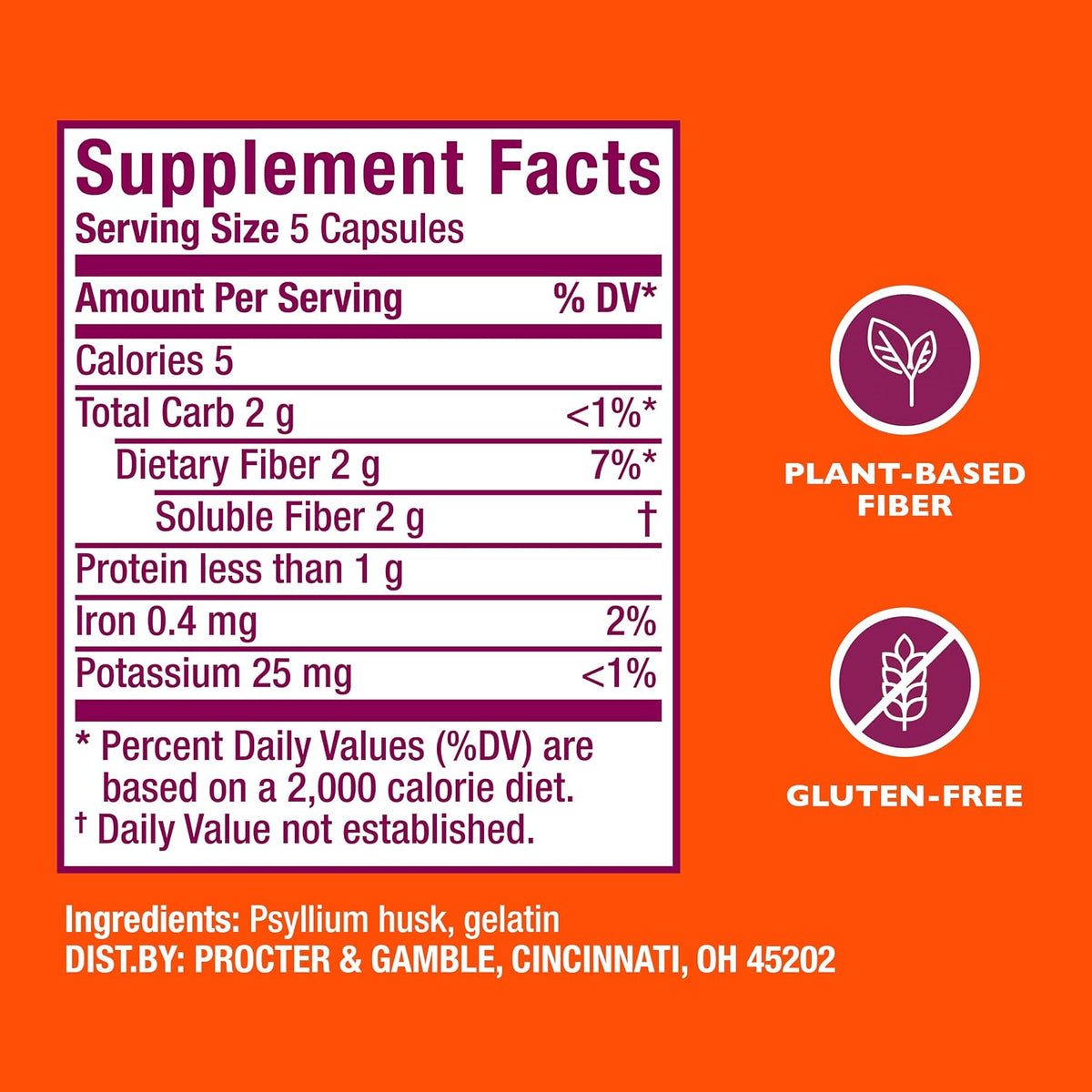 Metamucil, Psyllium Husk GLP-1 Friendly Fiber Capsules, 300 Capsules, 3-in-1 Fiber Supplement, Daily Psyllium Husk Fiber Capsules Help Support Digestive Health by Promoting Regularity