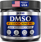 5Kind DMSO Cream with Lidocaine for Pain Relief 4 fl oz - 99.9% Pure DMSO Pharmaceutical Grade Cream - Lidocaine Cream with Aloe Vera, Magnesium, Arnica & Menthol - Registered NDC - Made in USA