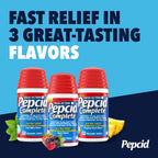 Pepcid Complete Acid Reducer + Antacid Chews, 10mg Famotidine, Berry, 70 Ct | Heartburn Relief, OTC, 800mg Calcium Carbonate, 165mg Magnesium Hydroxide, 10 mg Famotidine, For Acid Reflux, Fast-Acting