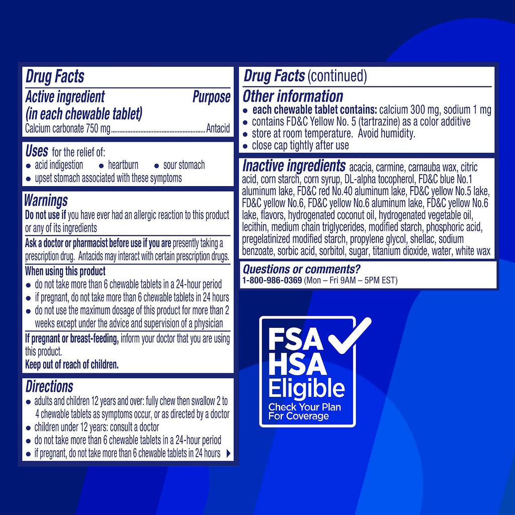 Alka-Seltzer Extra Strength Heartburn ReliefChews, Antacid for Fast Heartburn & Acid Indigestion Relief On the Go, 200 Ct