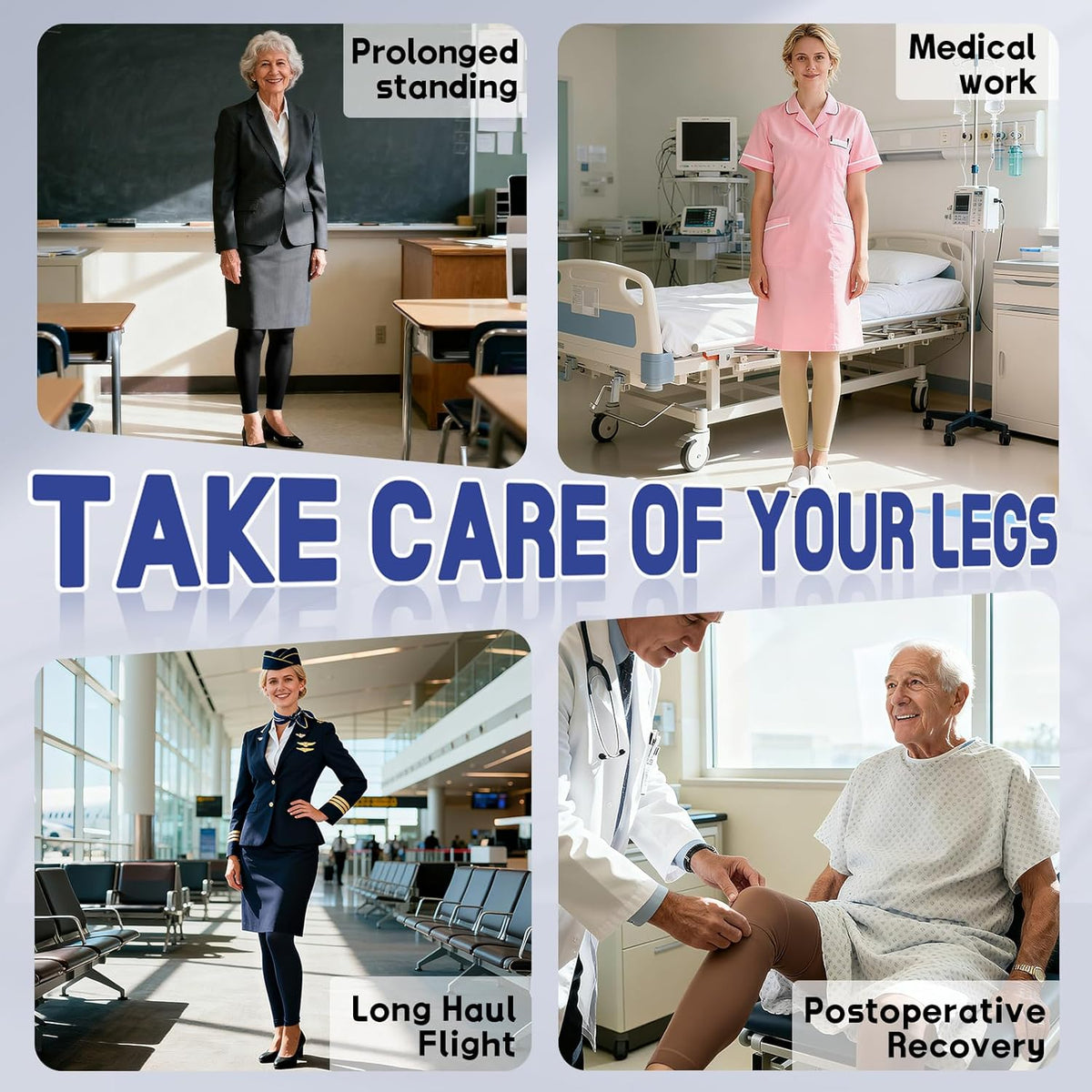 beister Medical Compression Pantyhose for Women & Men, 20-30mmHg Graduated Support Tights, Opaque Footless Waist High Compression Stockings & Leggings for Varicose Veins, Edema, Flight, DVT