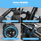 WHLICKS Foldable All Terrain Knee Scooter for Adults for Foot Injuries | Steerable Knee Walker with PU Wheels, Medical Knee Scooter for Broken Foot Injured, Lightweight Leg Scooter for Broken Ankle