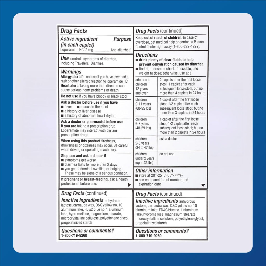 MAJOR Anti-Diarrheal Loperamide Hydrochloride 2 mg, 24 Caplets (1-Pack)
