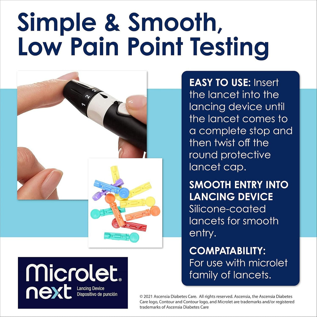 Ascensia MICROLET Lancets for Blood Glucose Testing, 100 Count