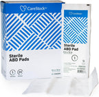 CareStock Abdominal Pads 8x10 in [48-Pack] Sterile ABD Pads, Extra Absorbent, Individually Wrapped, Wound Care First Aid, 24 Count, Pack of 2